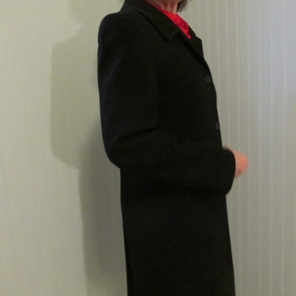 Vintage Black Talbots Wool/Cashmere Blend Coat, Size 8P - Picture 2 of 5